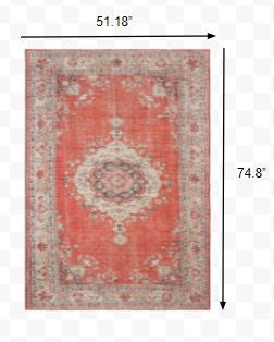 2’X3’ Red And Gray Oriental Scatter Rug