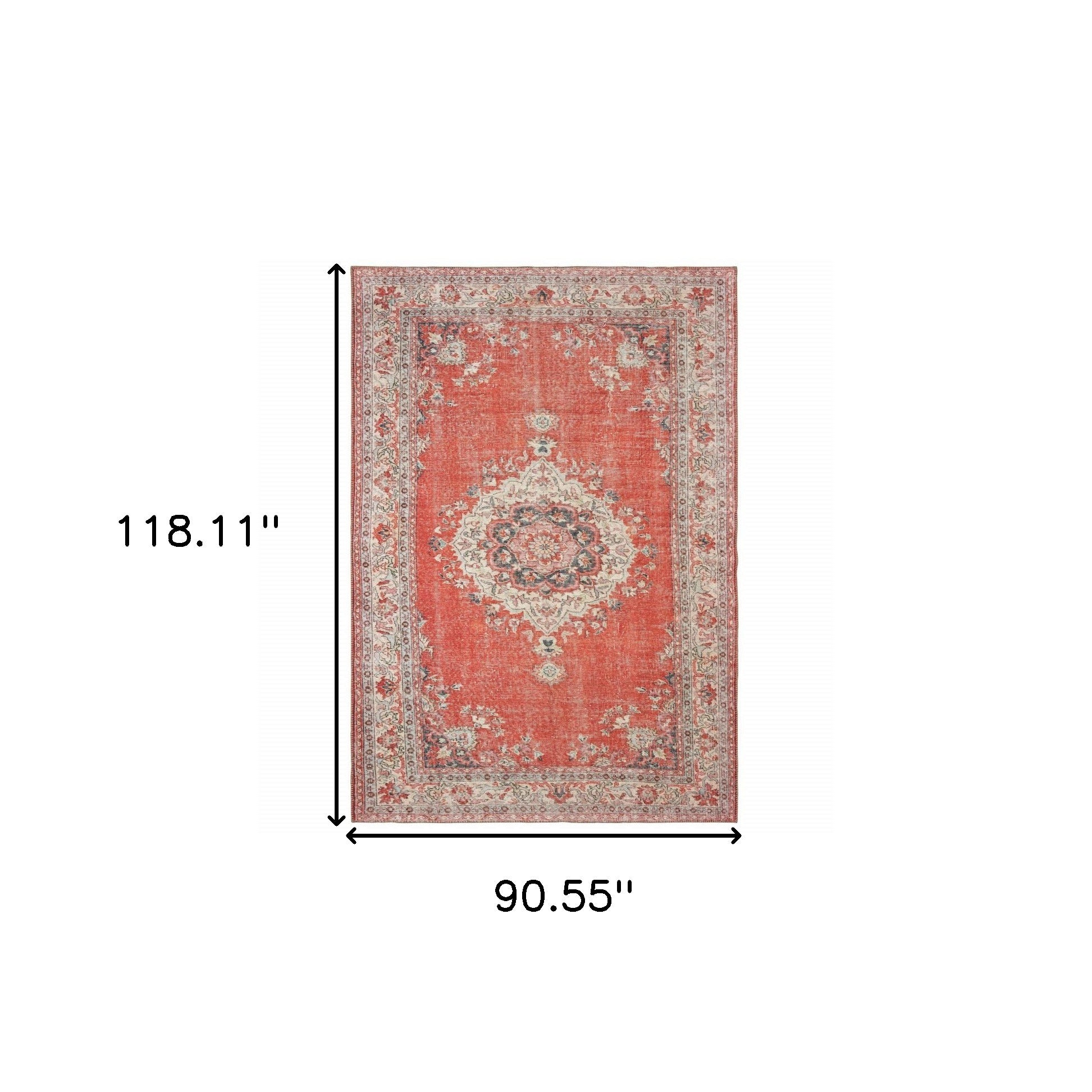 2’X3’ Red And Gray Oriental Scatter Rug