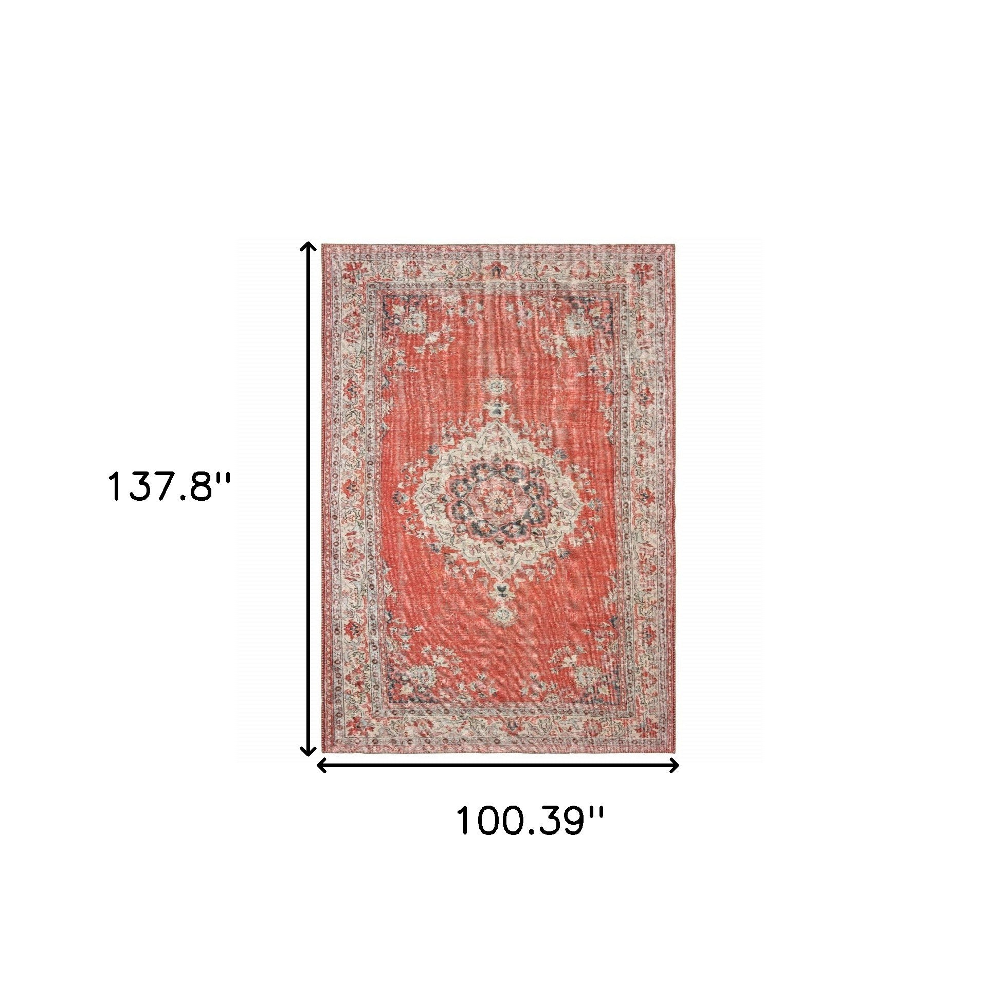 2’X3’ Red And Gray Oriental Scatter Rug