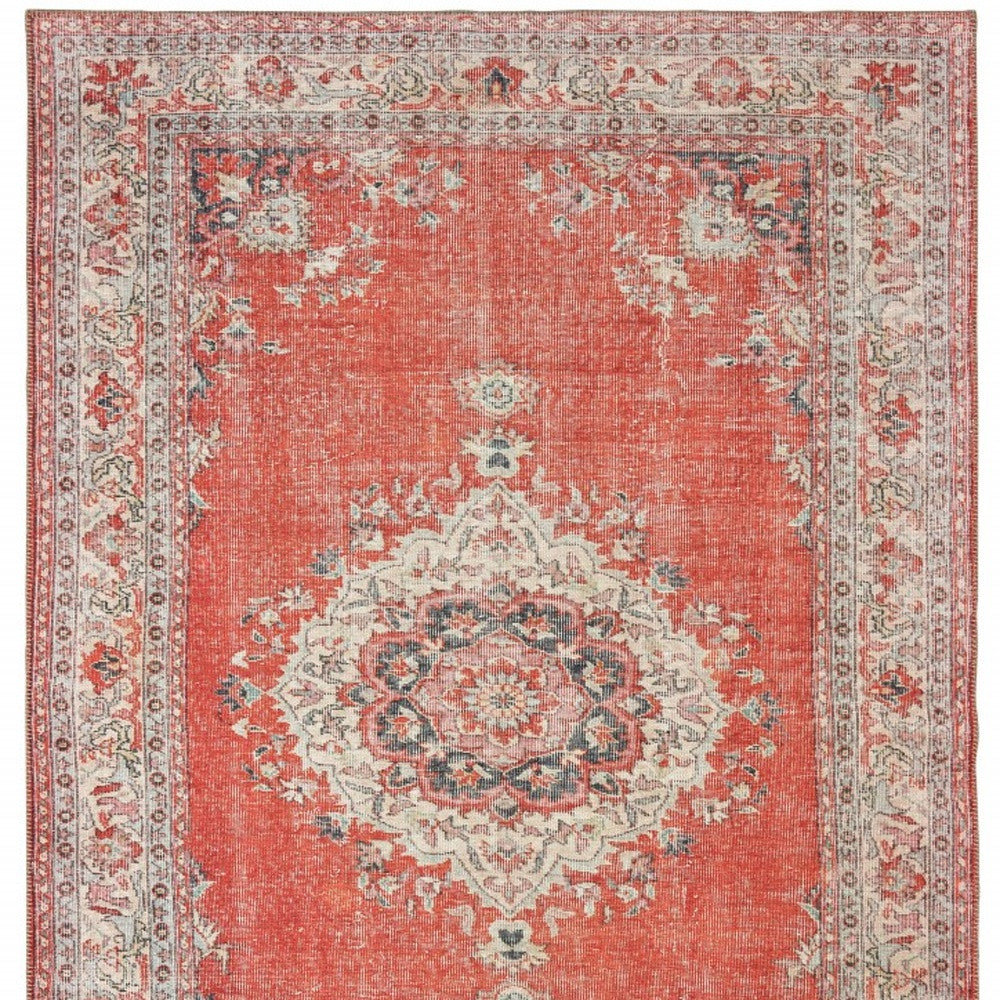 2’X3’ Red And Gray Oriental Scatter Rug