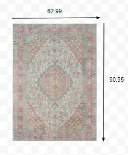 2’X3’ Ivory And Pink Oriental Scatter Rug