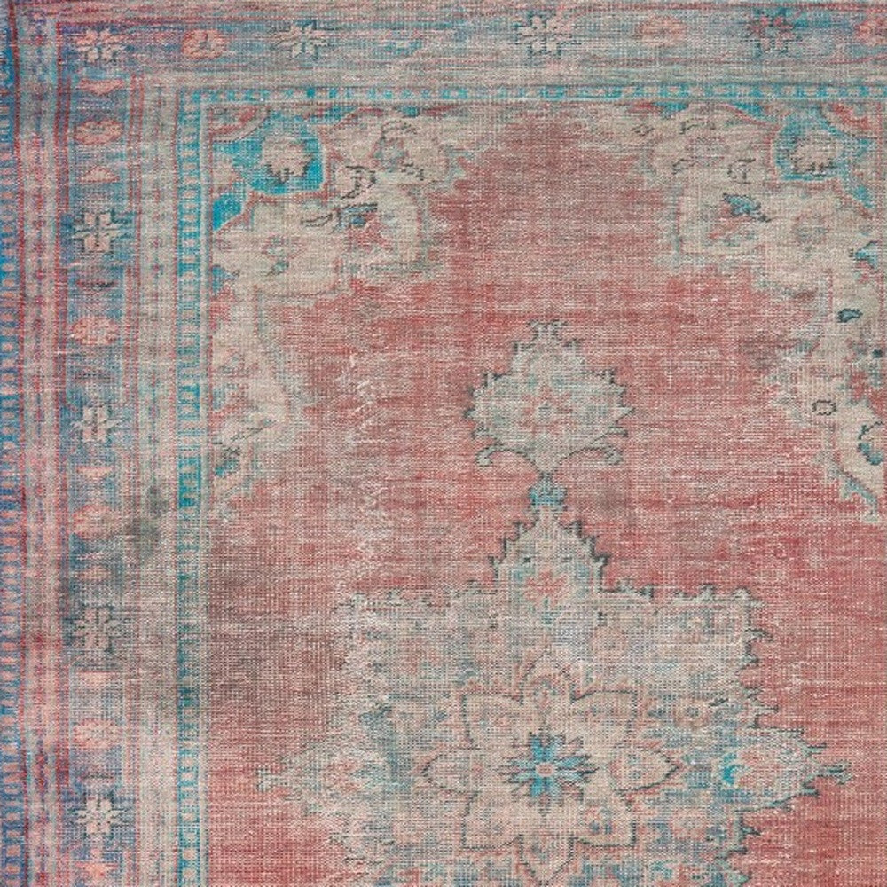 2’X3’ Red And Blue Oriental Scatter Rug