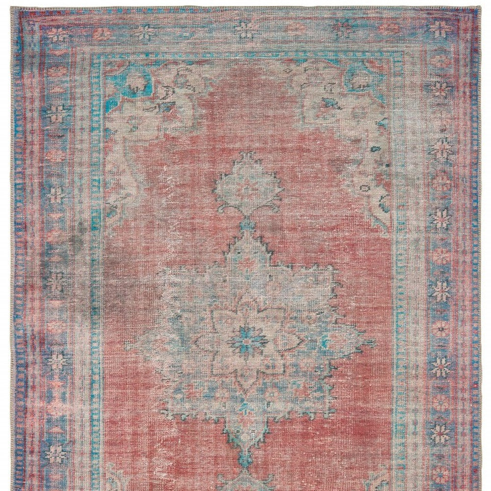 2’X3’ Red And Blue Oriental Scatter Rug