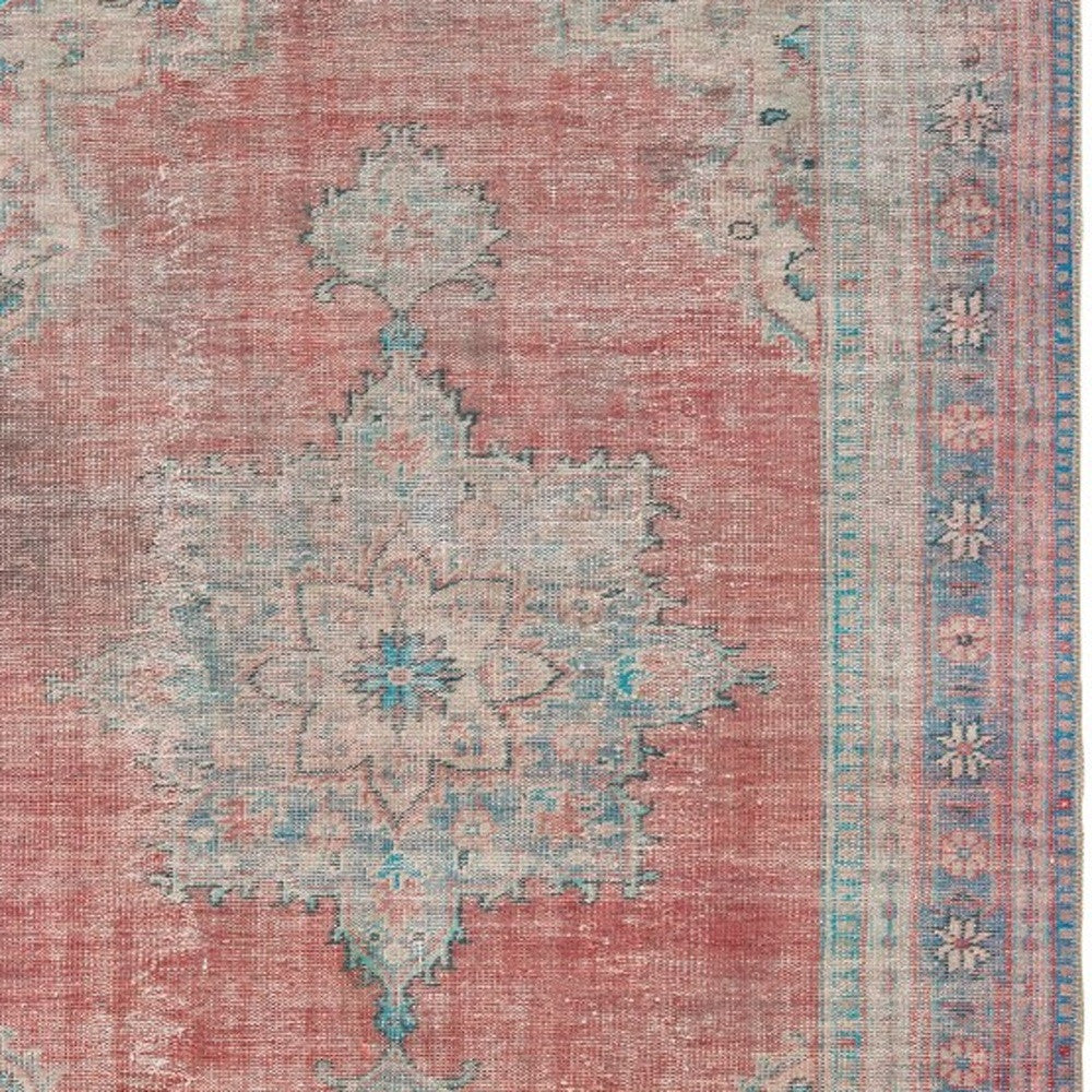 2’X3’ Red And Blue Oriental Scatter Rug