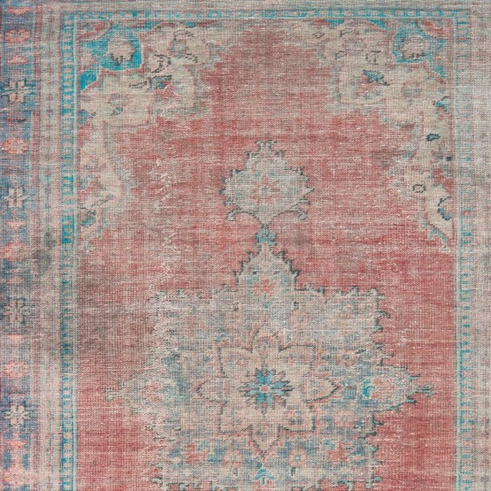 2’X3’ Red And Blue Oriental Scatter Rug