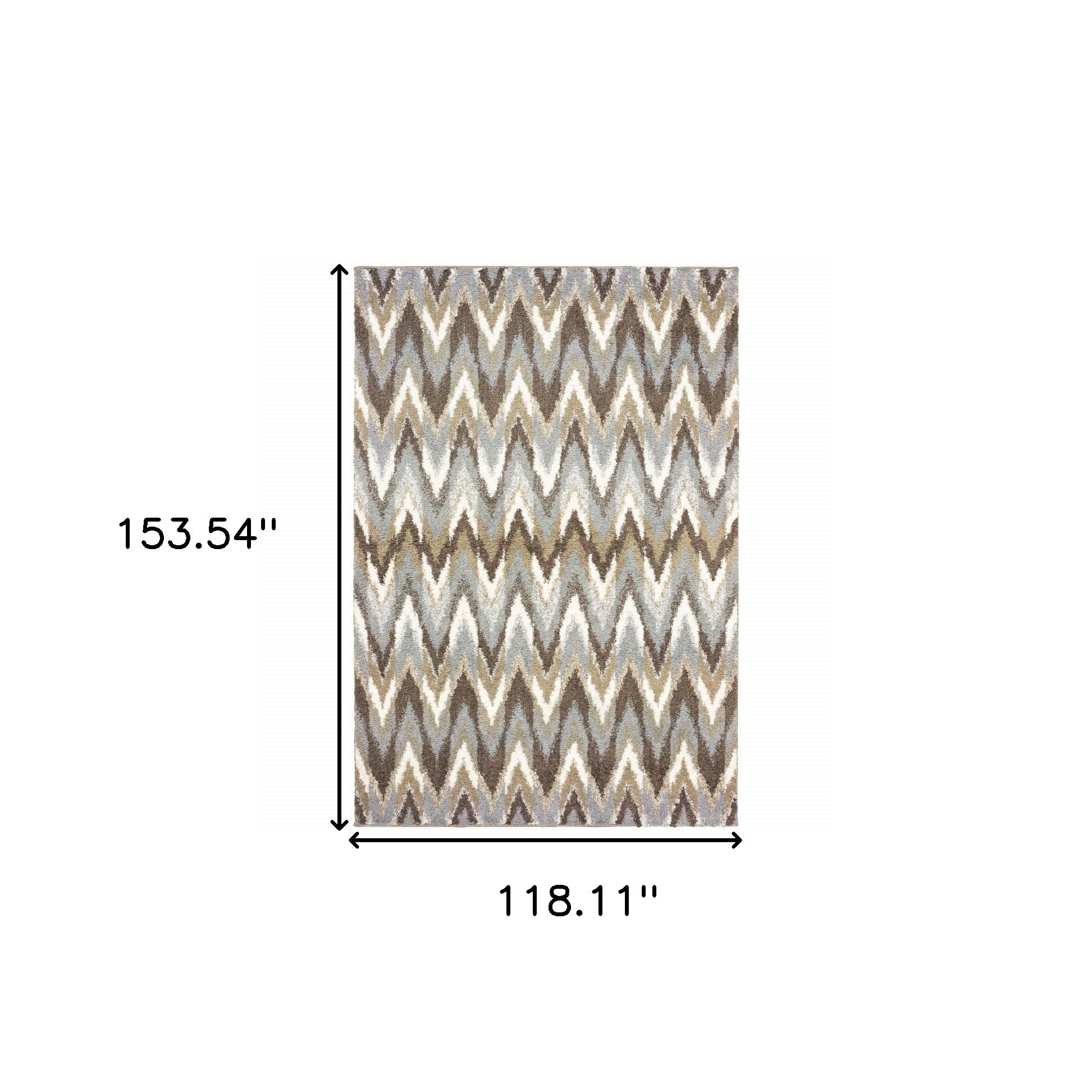 2’X8’ Gray And Taupe Ikat Pattern Runner Rug