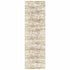 2’X8’ Ivory And Gray Abstract Strokes Runner Rug