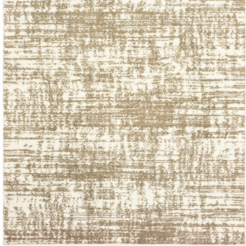 5’X8’ Ivory And Gray Abstract Strokes Area Rug