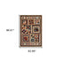 2’X8’ Brown And Red Ikat Patchwork Runner Rug