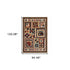 2’X8’ Brown And Red Ikat Patchwork Runner Rug