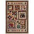 2’X8’ Brown And Red Ikat Patchwork Runner Rug