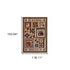 2’X8’ Brown And Red Ikat Patchwork Runner Rug