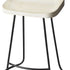 " Off White And Black Iron Backless Counter Height Bar Chair