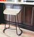 " Off White And Black Iron Backless Counter Height Bar Chair