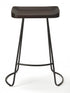 26" Dark Brown And Black Iron Backless Counter Height Bar Chair