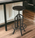 " Black Swivel Backless Bar Chair