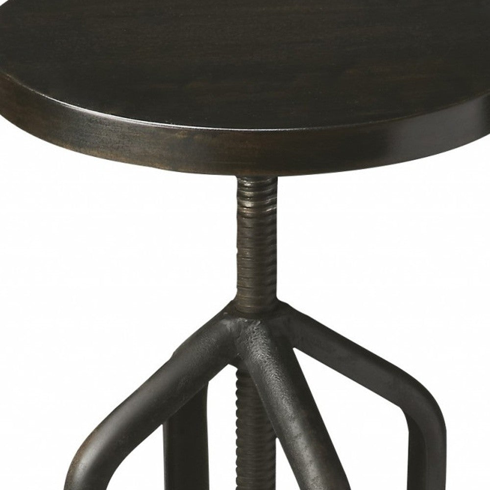 " Black Swivel Backless Bar Chair