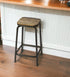 25" Brown And Black Iron Backless Counter Height Bar Chair