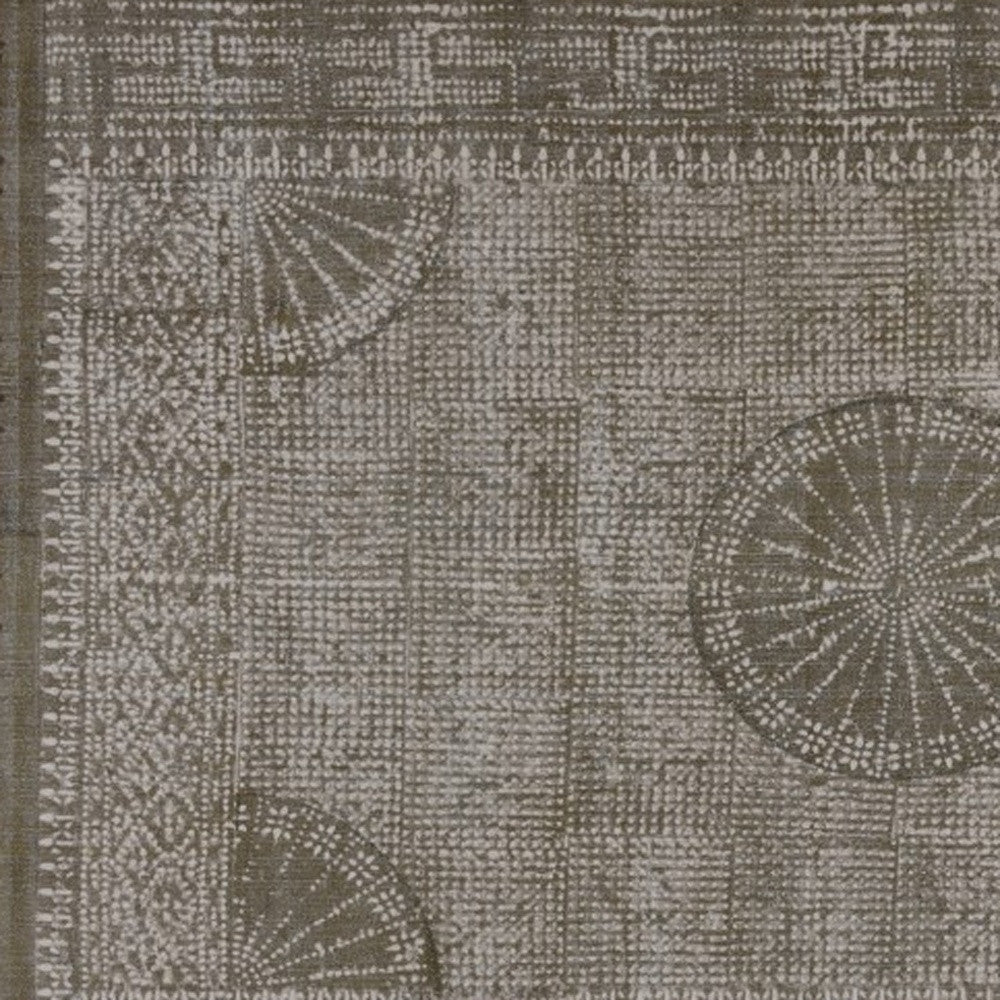 8' X 10' Putty Distressed Medallion Area Rug