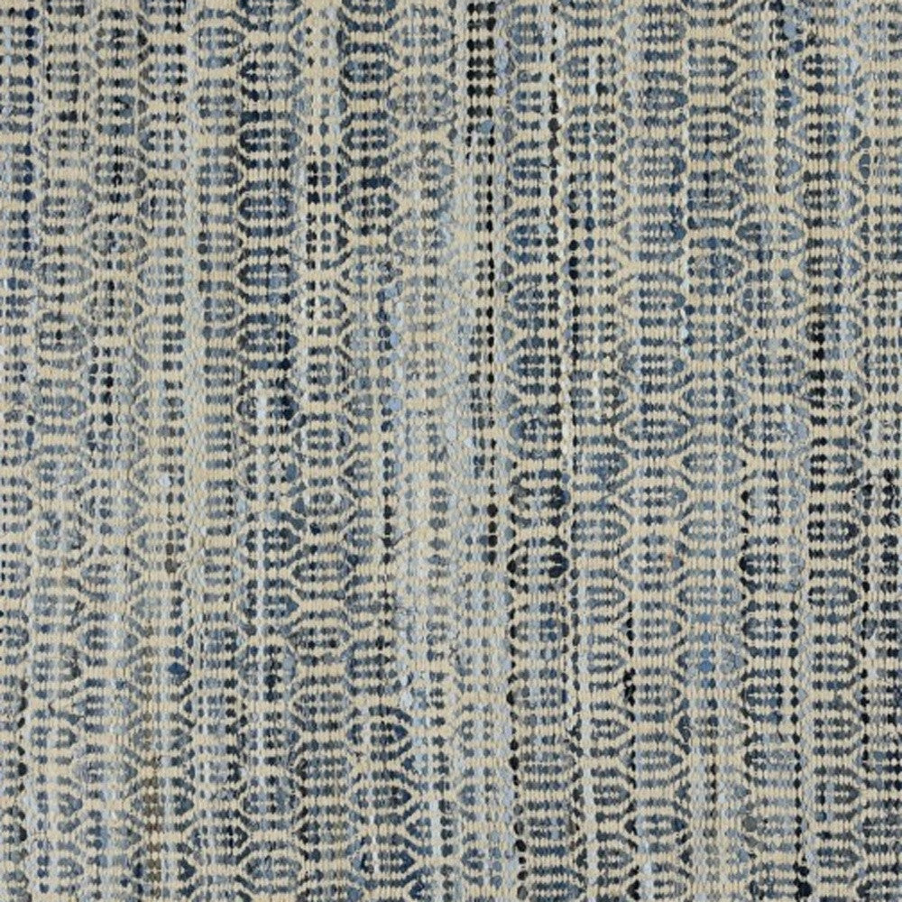 5' X 8' Blue And Gray Dhurrie Area Rug