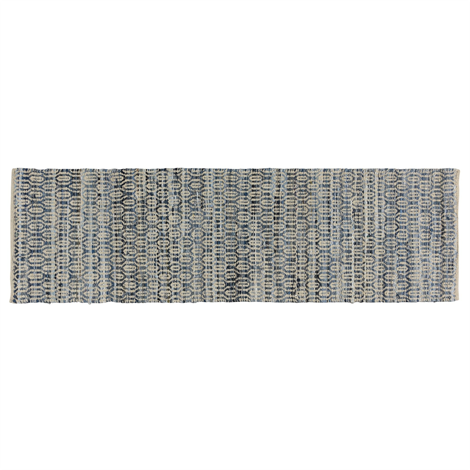 5' X 8' Blue And Gray Dhurrie Area Rug