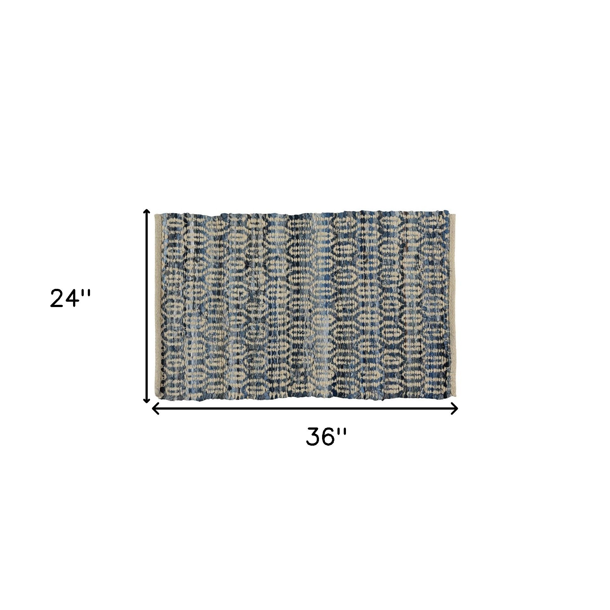 5' X 8' Blue And Gray Dhurrie Area Rug