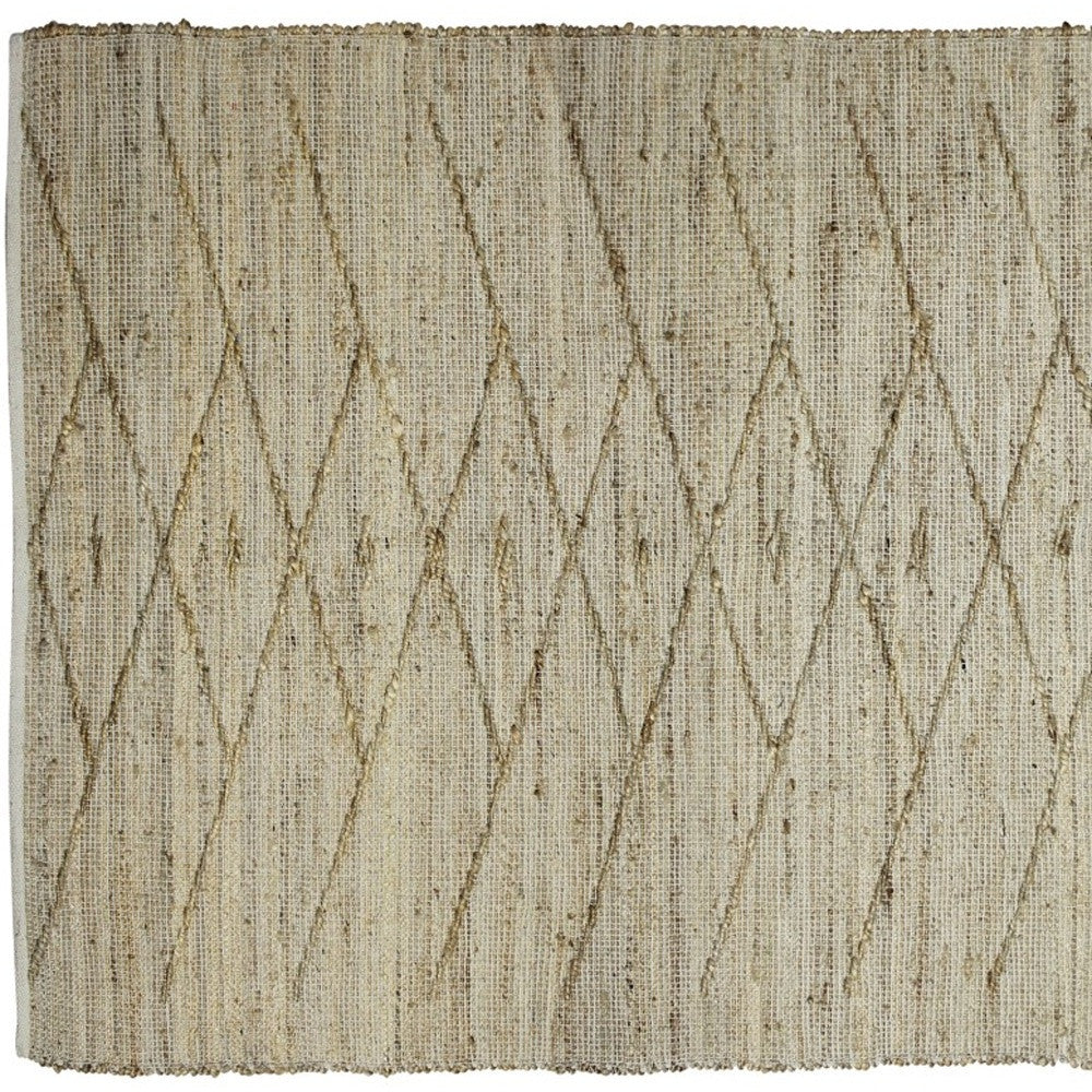 4' X 6' Beige Dhurrie Area Rug