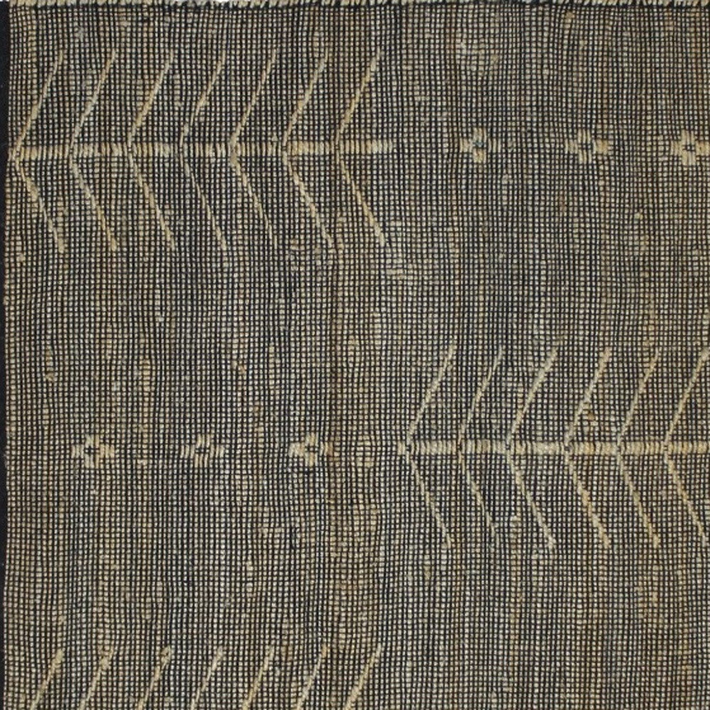 2' X 3' Black Distressed Tribal Scatter Rug