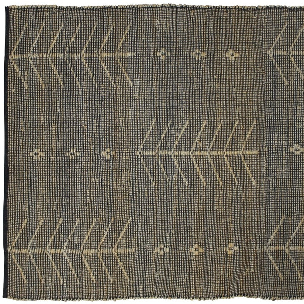 4’ X 6’ Black Distressed Tribal Area Rug