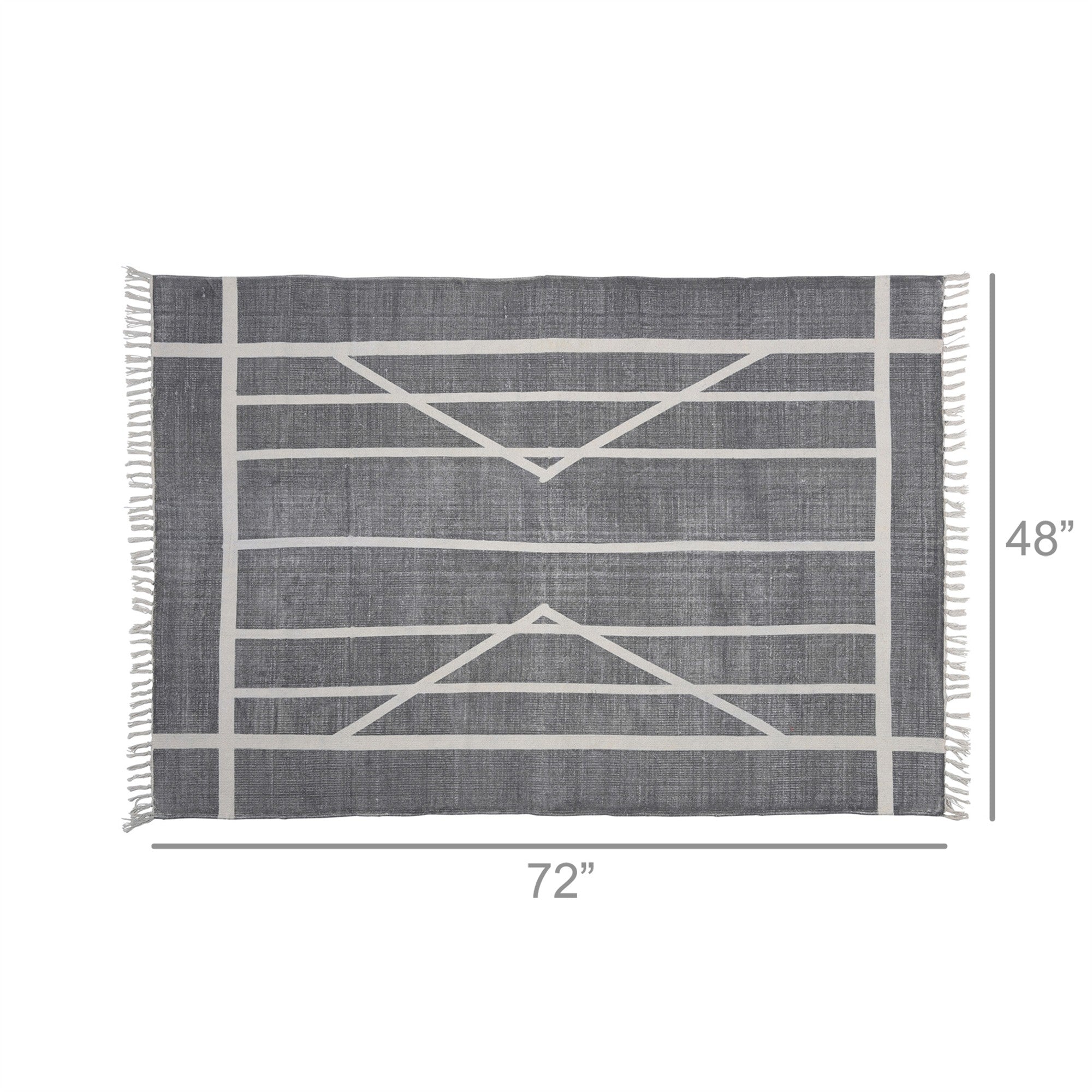 4' X 6' Gray Dhurrie Area Rug