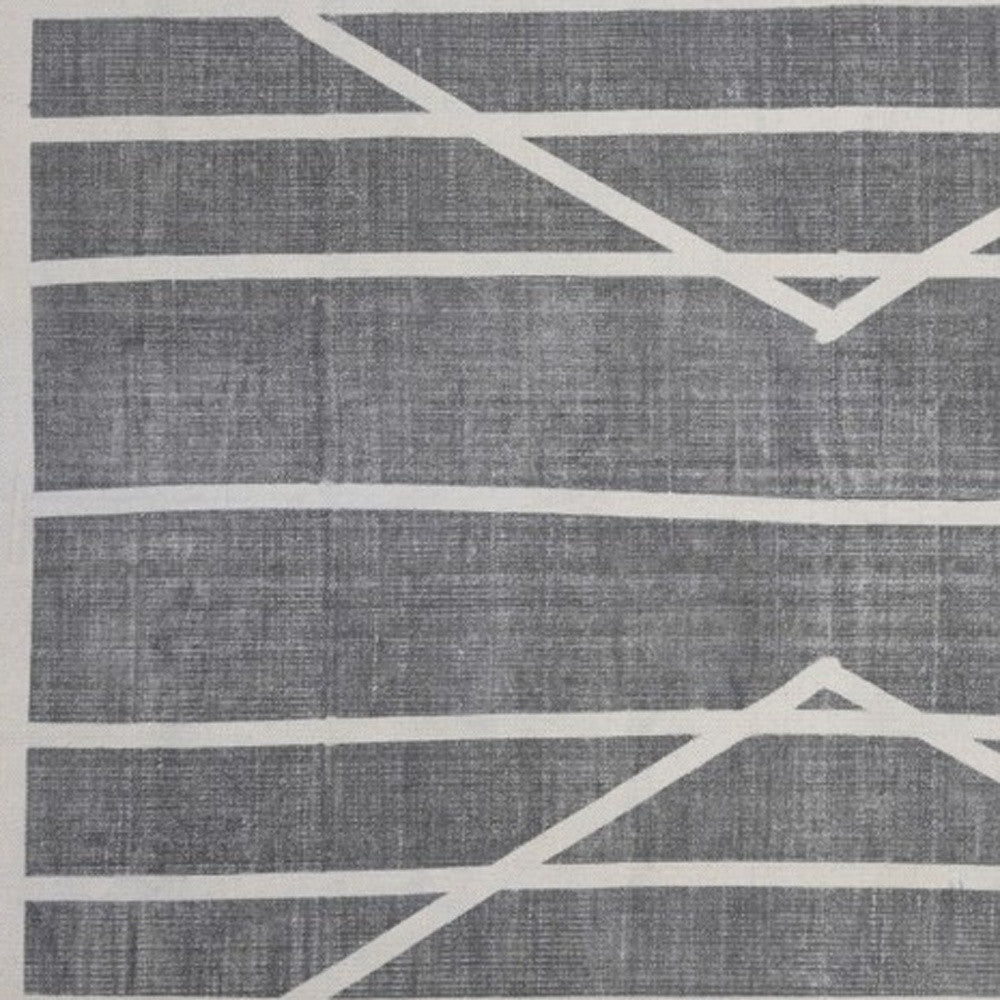 4' X 6' Gray Dhurrie Area Rug