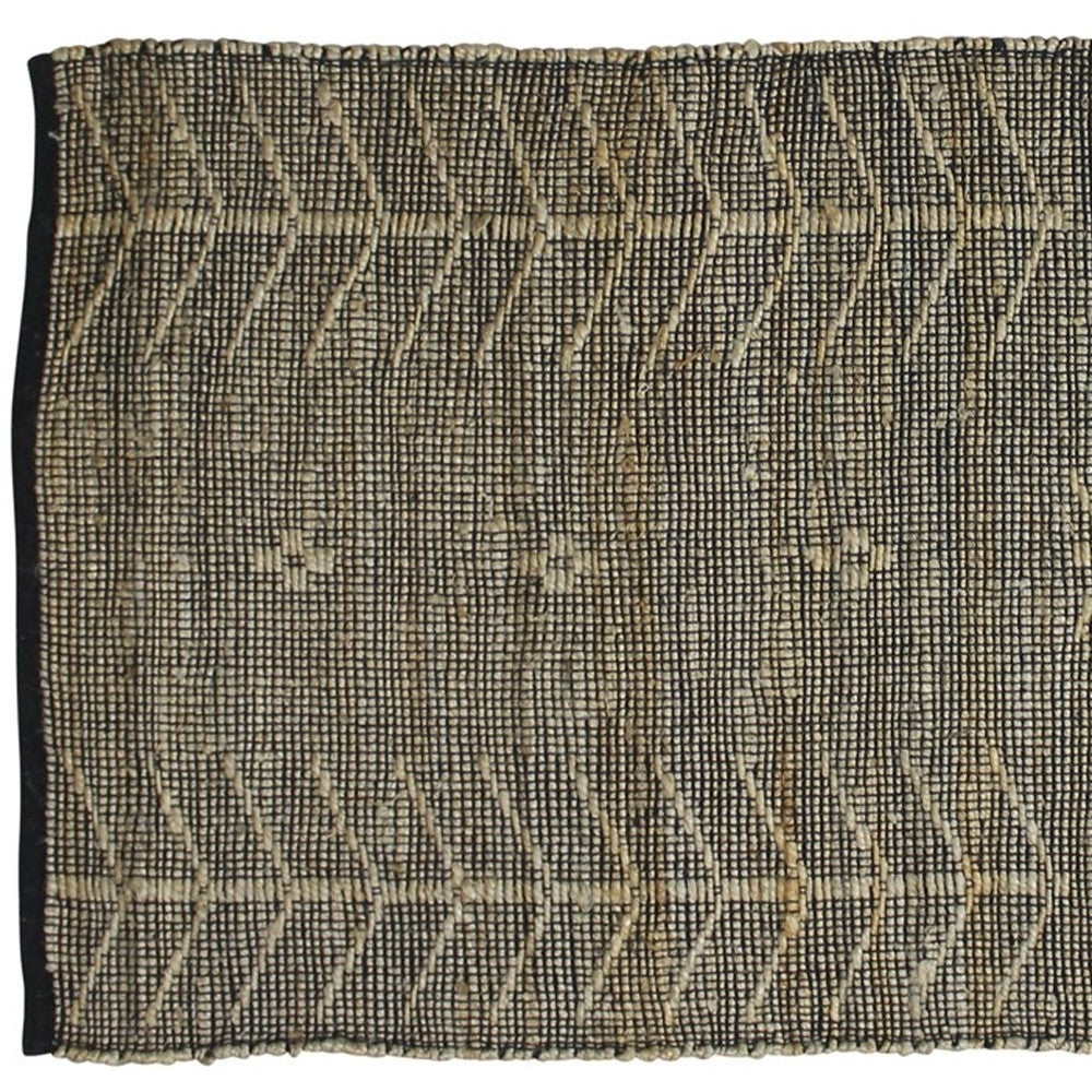 4’ X 6’ Black Distressed Tribal Area Rug