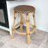 24" Brown Rattan Backless Bar Chair