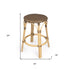 24" Brown Rattan Backless Bar Chair