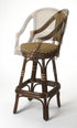 30" Brown Rattan Bar Chair