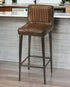 32" Brown And Black Iron Bar Chair