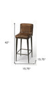 32" Brown And Black Iron Bar Chair