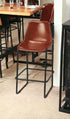 28" Brown And Black Iron Bar Chair