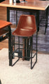 28" Brown And Black Iron Bar Chair