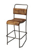 31" Brown And Black Iron Bar Chair