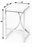 " Off White And Silver Faux Leather And Iron Backless Counter Height Bar Chair