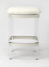 24" White And Clear Acrylic Backless Counter Height Bar Chair