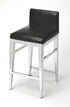 25" Brown Stainless Steel Bar Chair