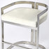 28" White And Silver Stainless Steel Low back Counter Height Bar Chair