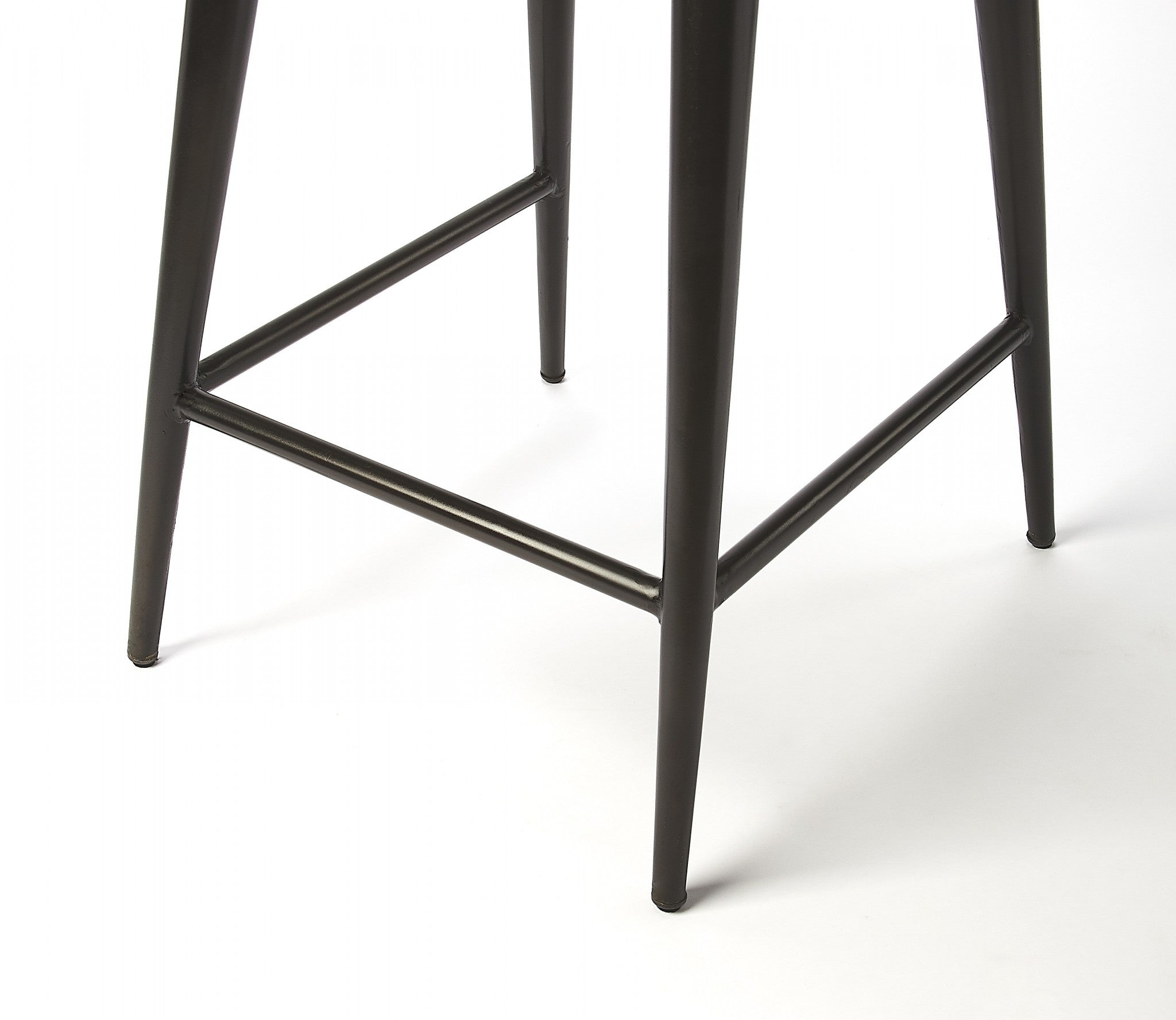 28" Brown And Black Iron Bar Chair