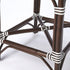 28" White And Dark Brown Rattan Bar Chair