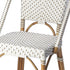 28" White And Natural Rattan Bar Chair