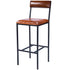 32" Brown And Black Iron Bar Chair