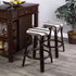 24" Dark Brown Rattan Backless Counter Height Bar Chair