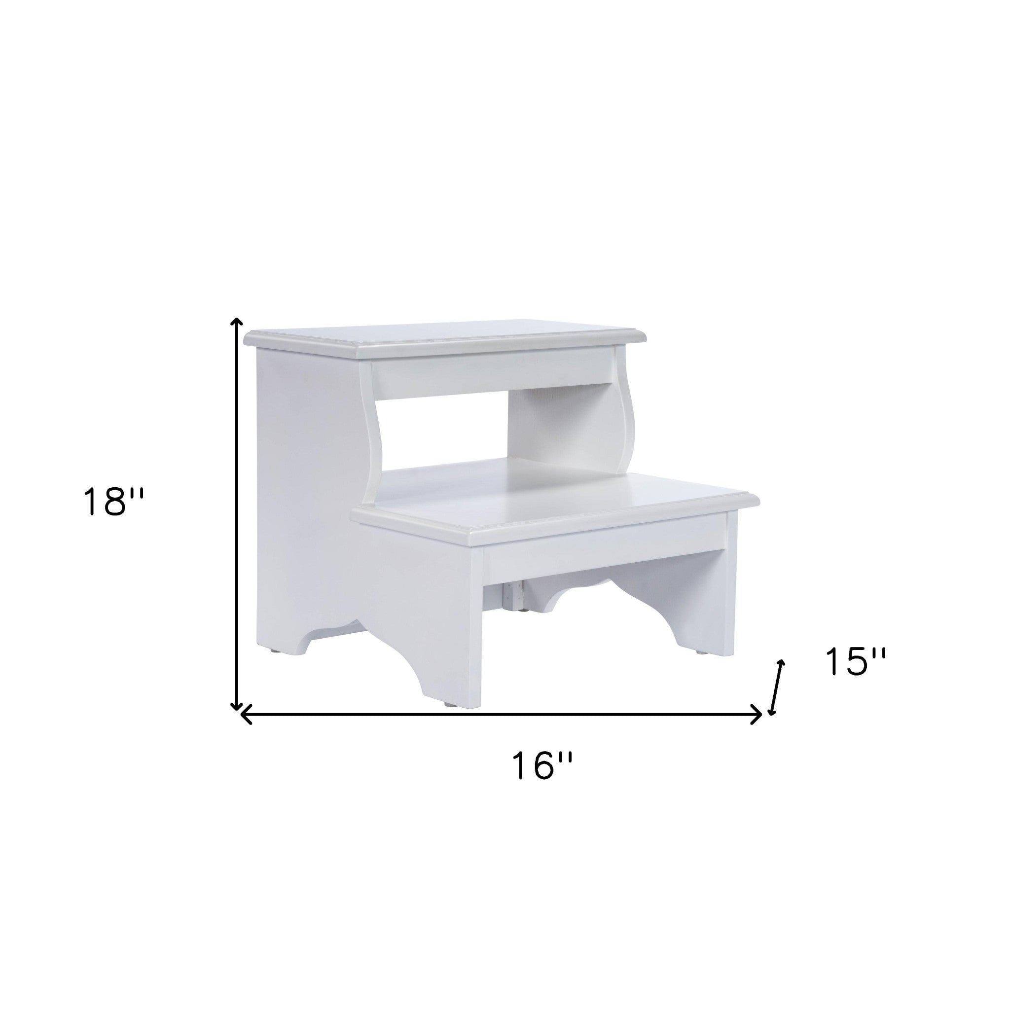 15" White Manufactured Wood Backless Bar Chair